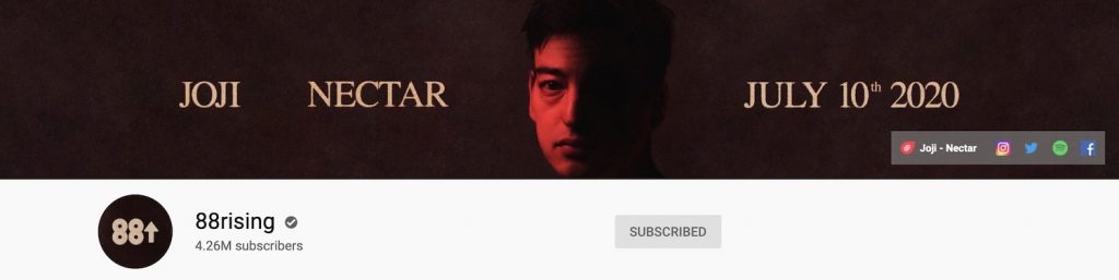 88rising channel art for YouTube