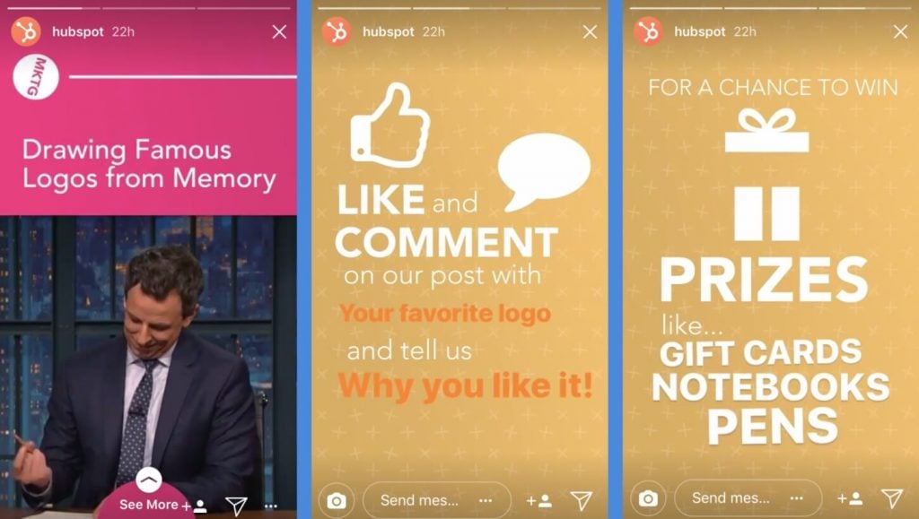 instagram story examples from hubspot