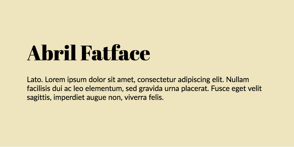 Abril Fatface & Lato font combination