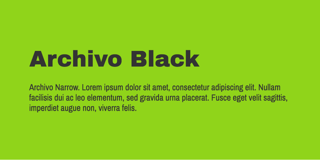 Archivo Black & Narrow font variant