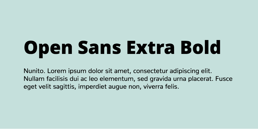 Open Sans & Nunito font combination
