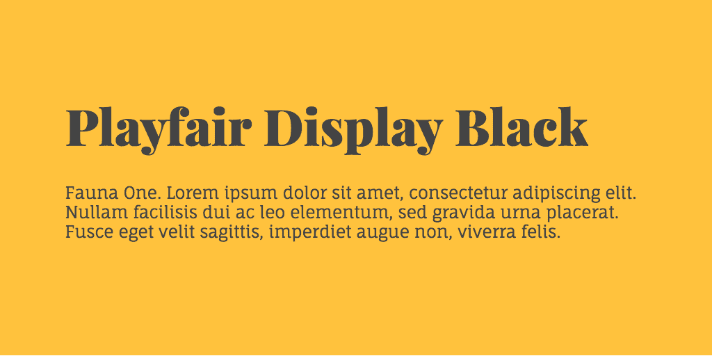 Playfair Display & Fauna One font combination
