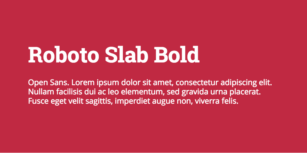 Roboto Slab & Open Sans font combination