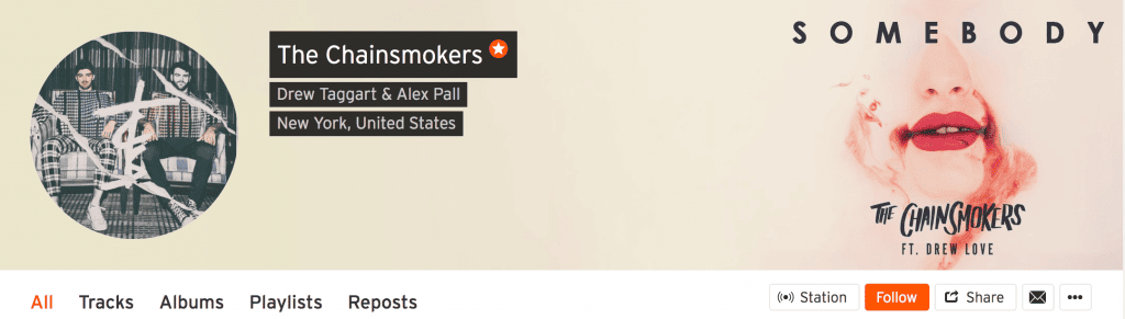 chainsmokers soundcloud banner design