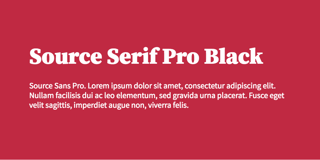 Source Serif Pro & Source Sans Pro font combination